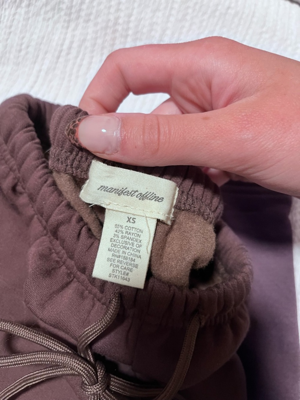 Women's Dark brown Drawstring Sweatpants - Casual Lounge Pants - Picture 2 of 2
